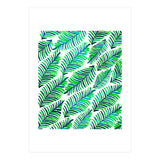 Palm Solace | Tropical Botanical Plants Nature Hand-Painted Watercolor Painting Bohemian Lush Green (Print Only) thumbnail