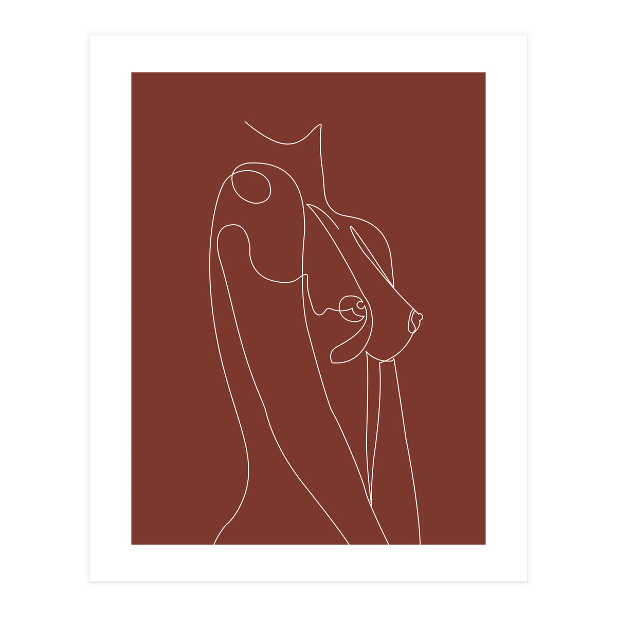 Female chest line-brown (Print Only)