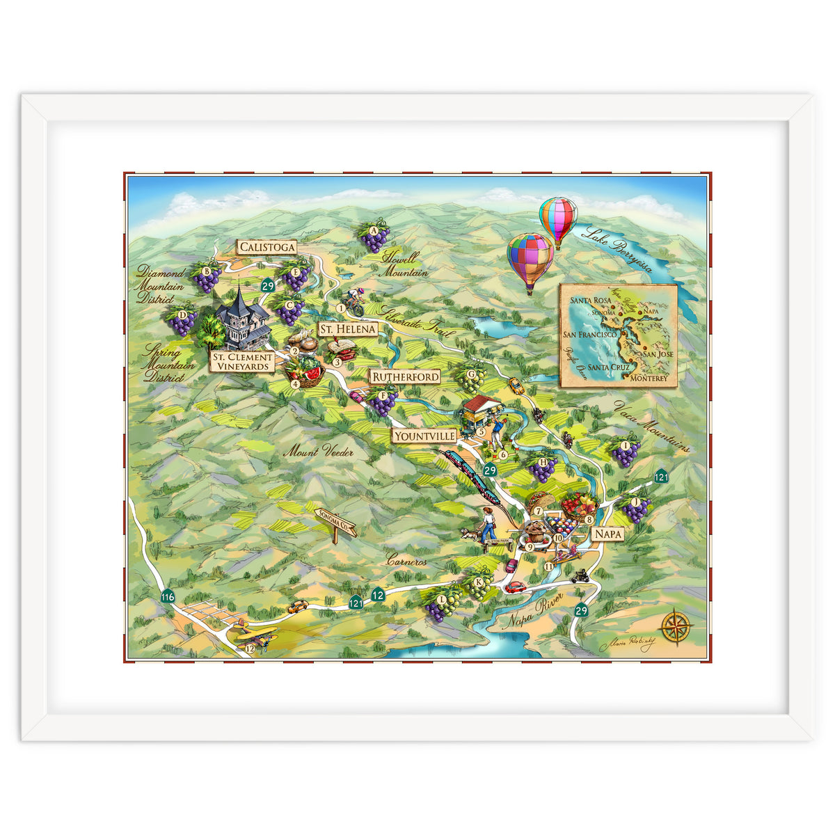 Napa Valley Illustrated Map