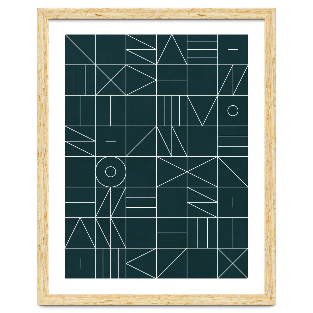 My Favorite Geometric Patterns No.8 - Green Tinted Navy Blue