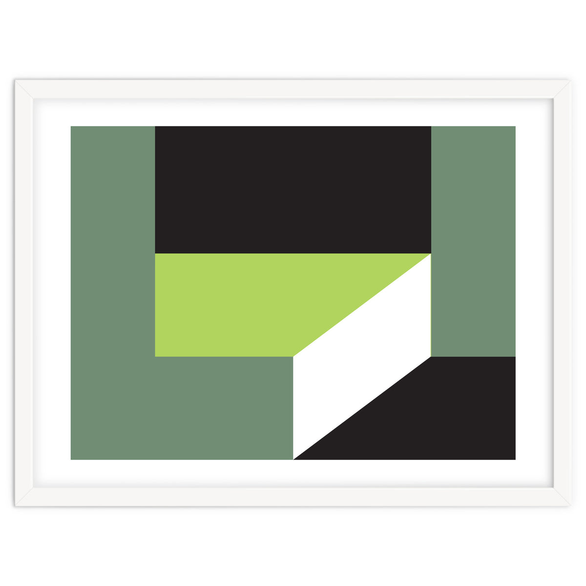 Geometric Shapes No. 83 - lime & grey