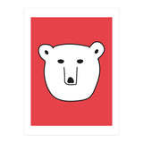 Polar Bear Portrait On a Red Background (Print Only) thumbnail