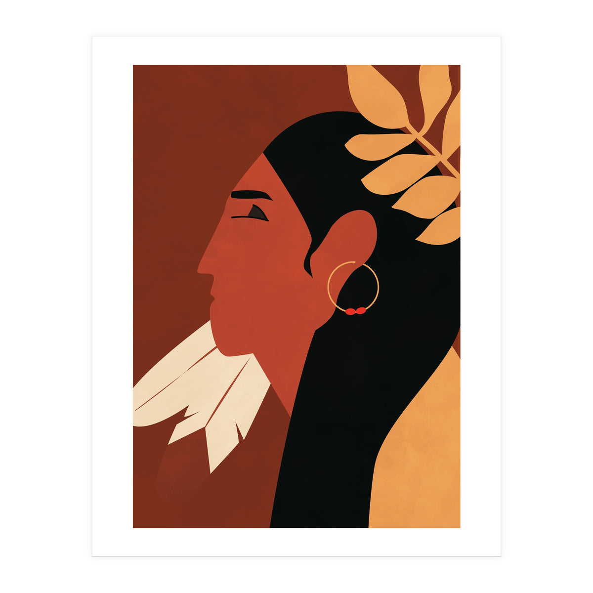 Boho Chic Woman Indian Fashion Print (Print Only)