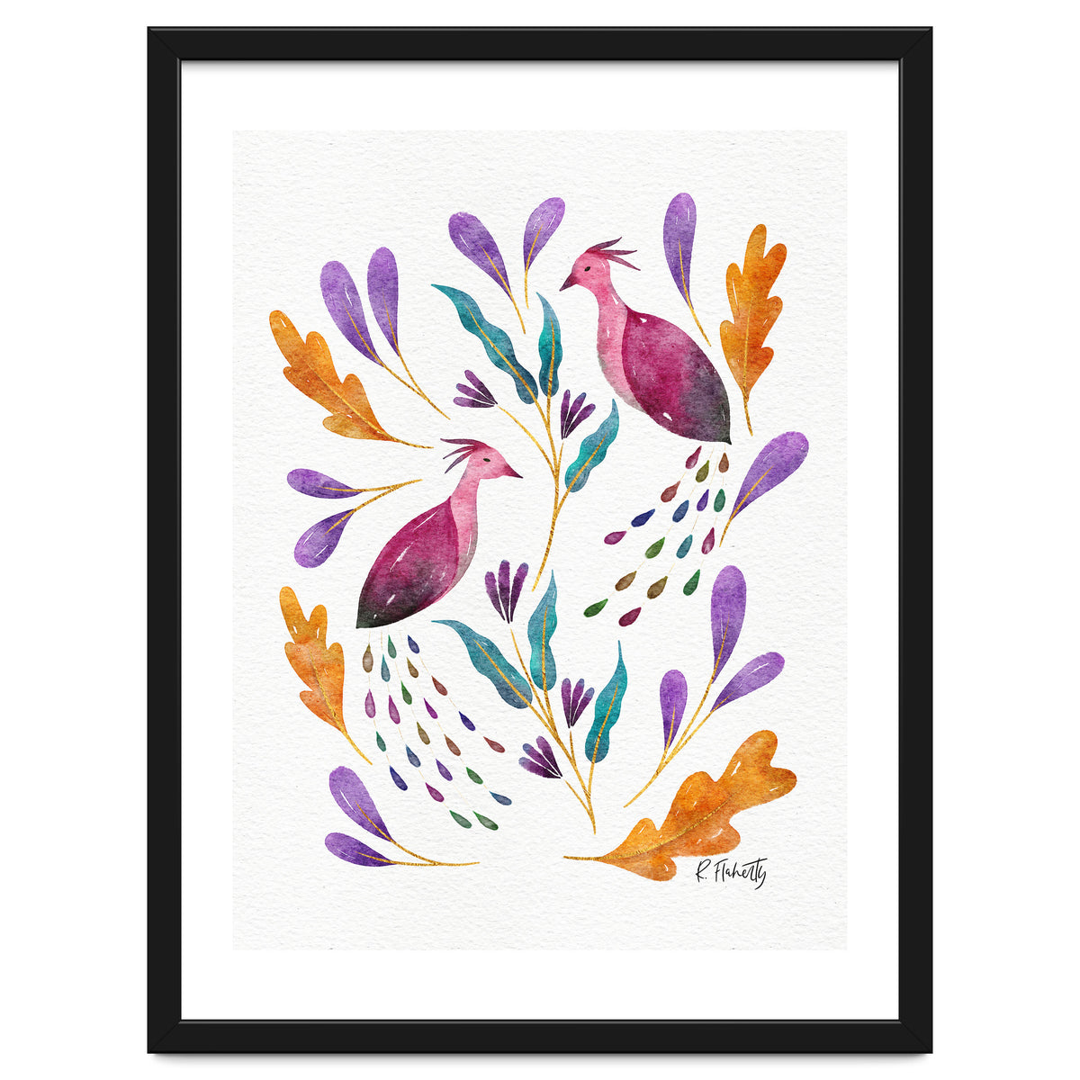 Folk Art Peacocks | Pink