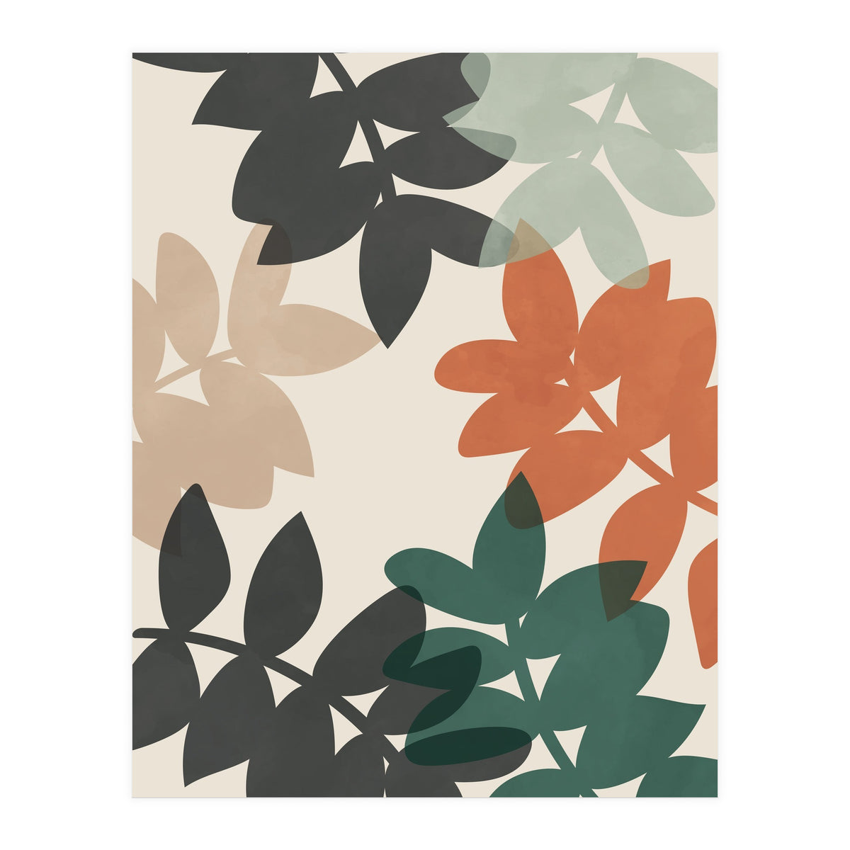 Abstract Colorful Leaves (Print Only)