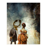 VINTAGE COUPLE IN AUTUMNAL ABSTRACT FOREST I (Print Only) thumbnail