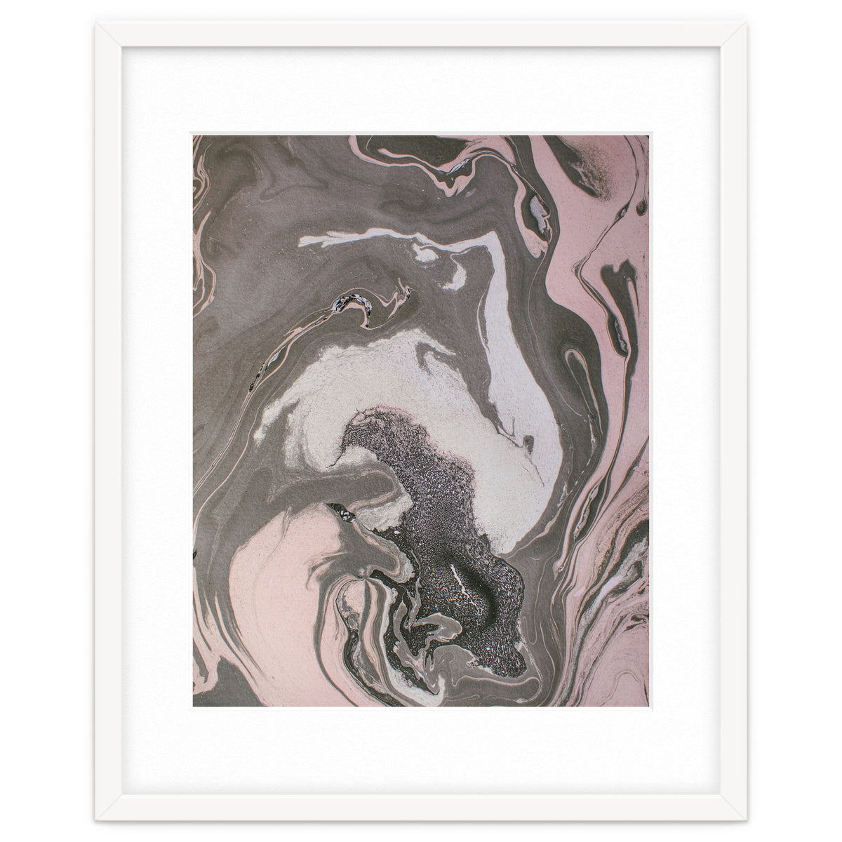 Pink and gray marbled paper