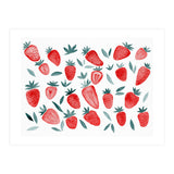 Strawberries - red and teal (Print Only) thumbnail