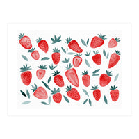 Strawberries - red and teal (Print Only)