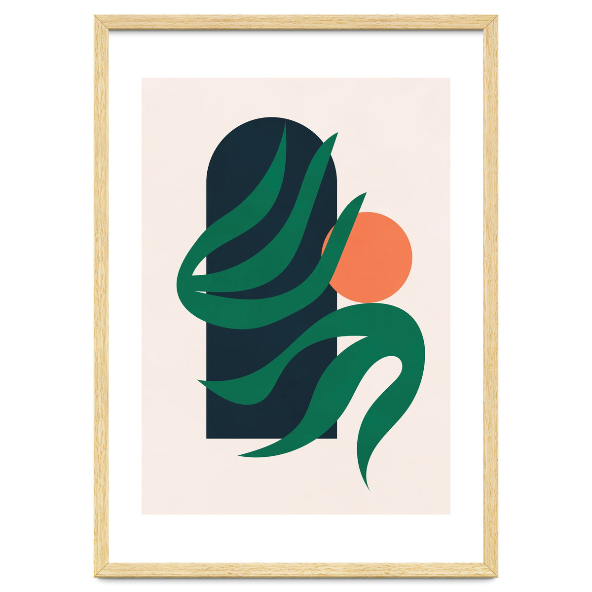 Mid Century Modern Botanical Geometric Art