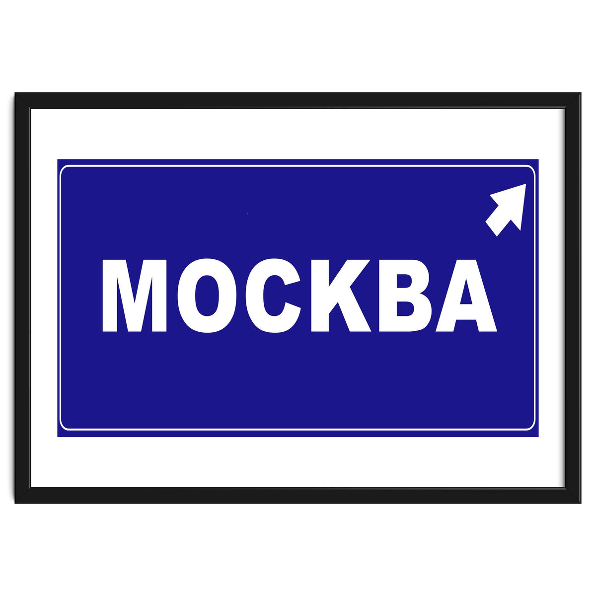 Let`s go to Mockba, Russia! White road sign