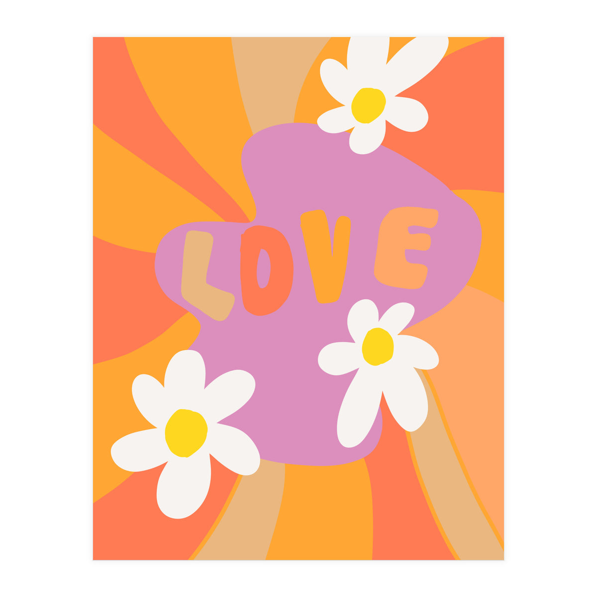 Love 60s 70s Daisy Sunshine (Print Only)