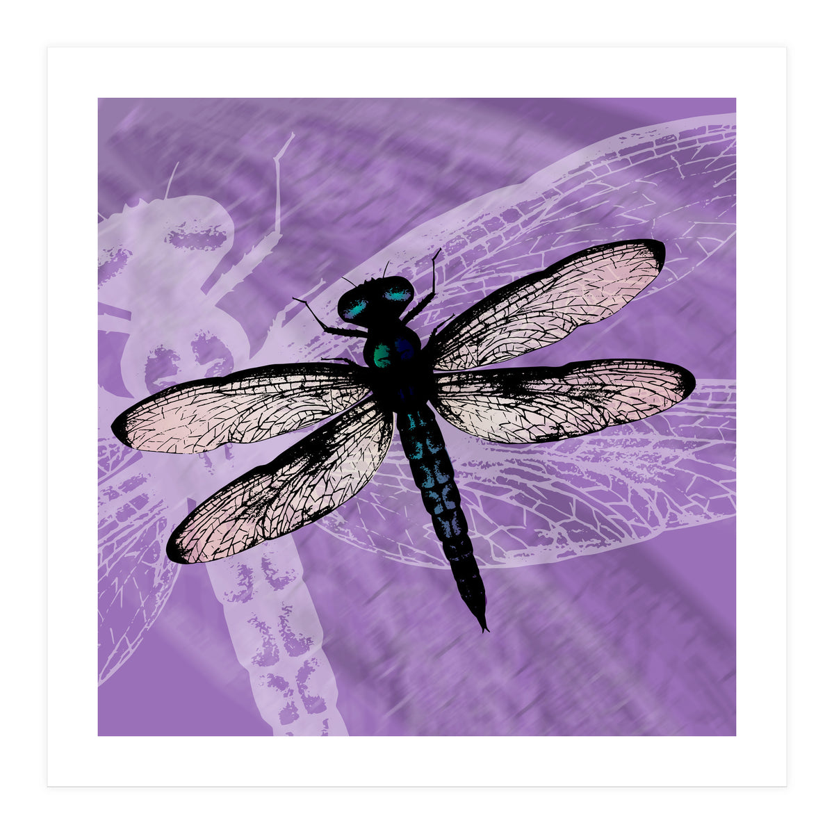 Blue dragonfly vector (Print Only)