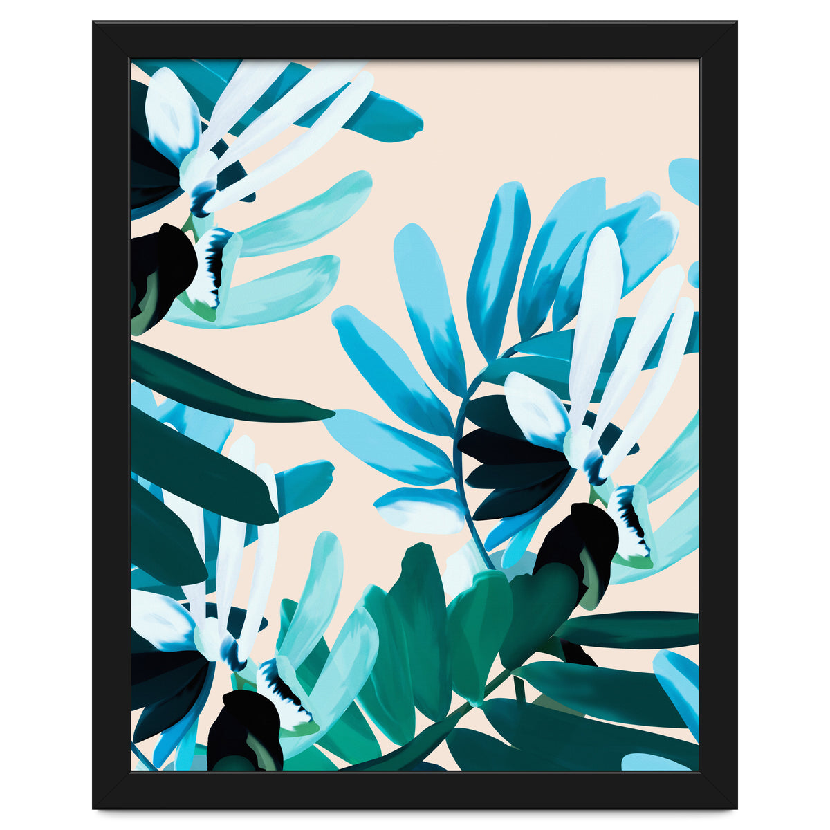 Large bluish botanical leaves