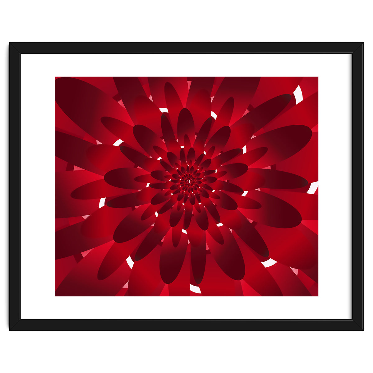 Abstract Modern Red Floral Design Art