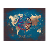 World Map Wind Rose blue (Print Only) thumbnail