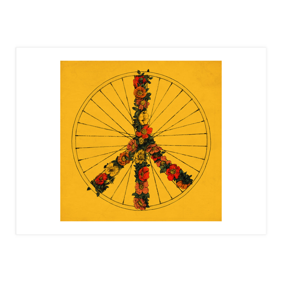 Peace And Bike Yellow (Print Only)