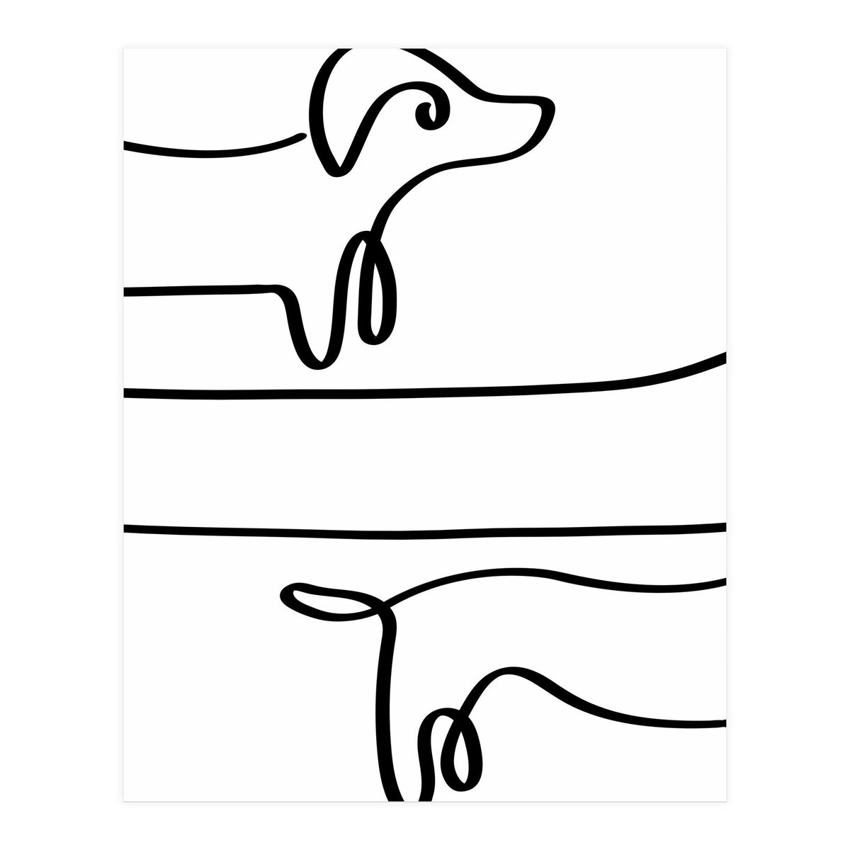 One Line Art Dachshund  (Print Only)