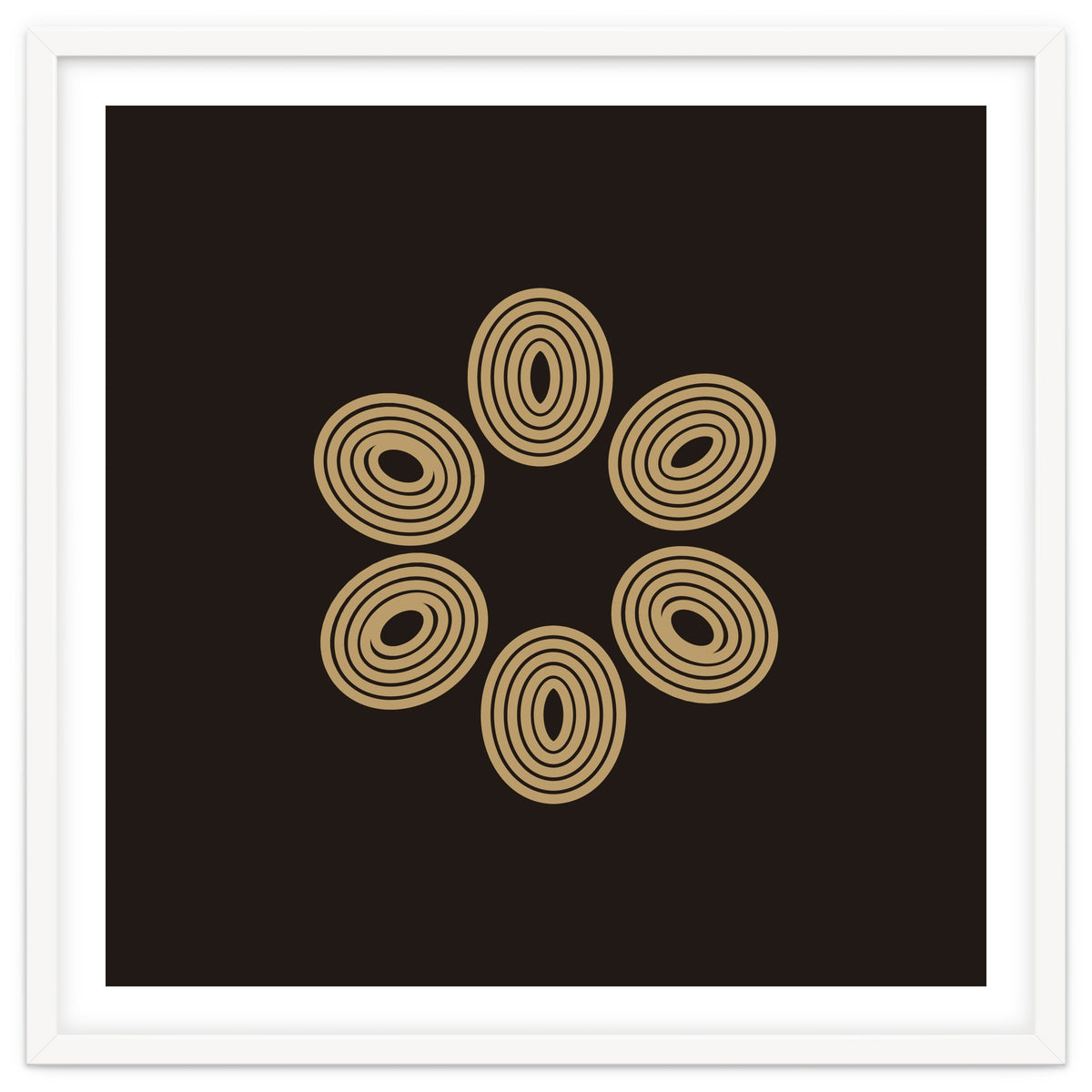 Golden floral lines | abstract minimal