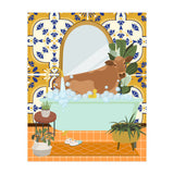 Cow Bathing in Moroccan Style Bathroom (Print Only) thumbnail
