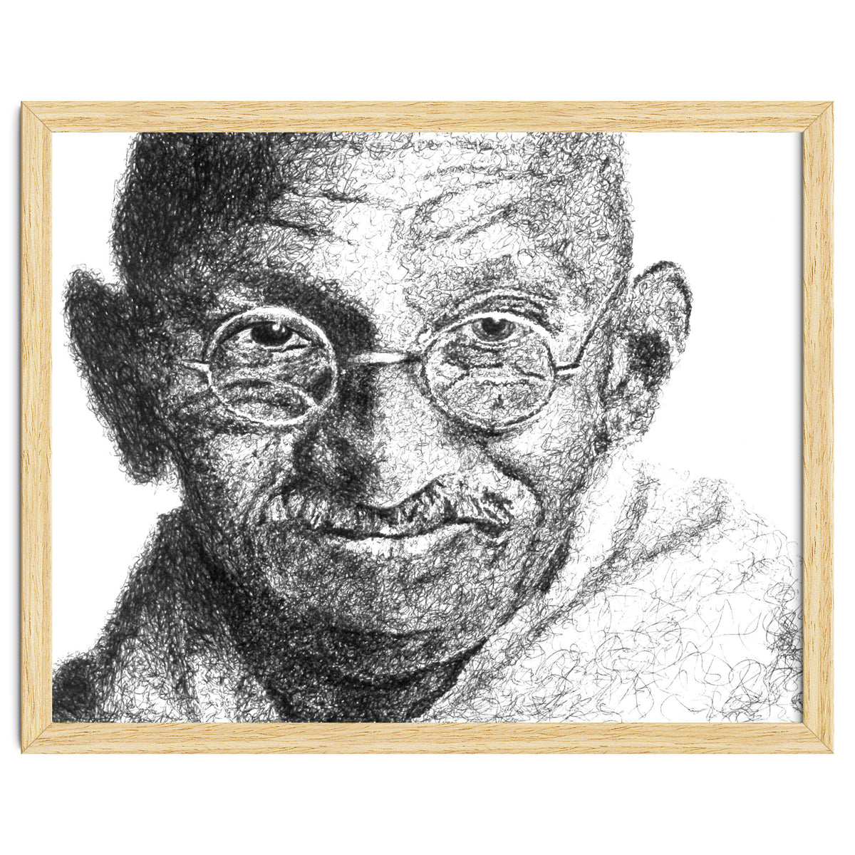 Mahatma Gandhi Scribble Style Portrait