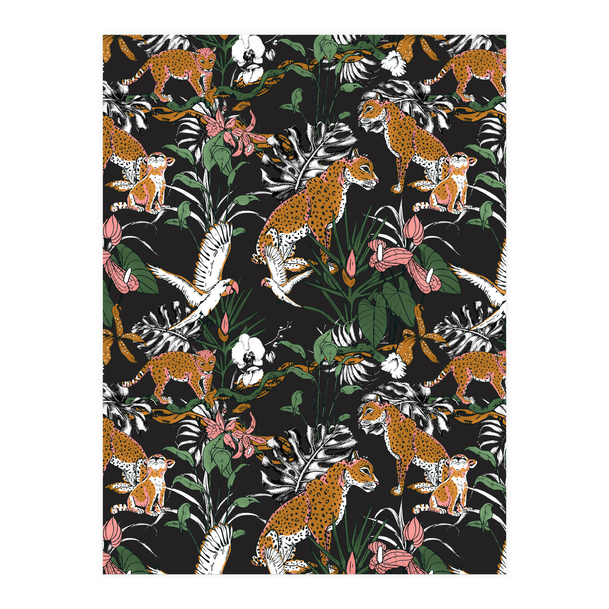 Leopards at night (Print Only)