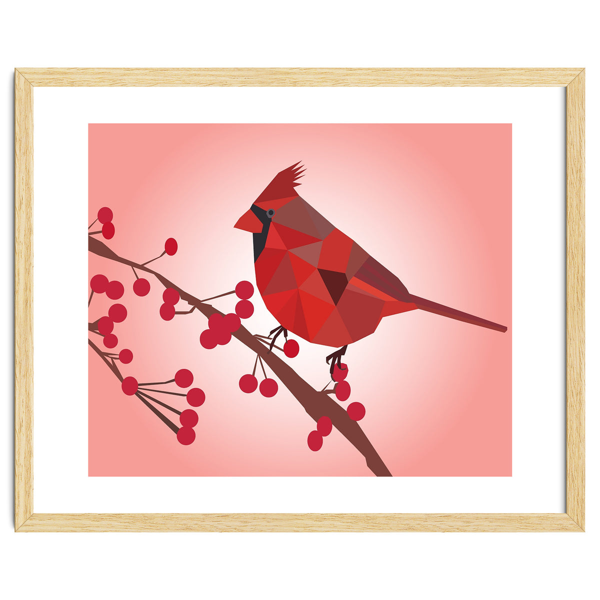 Northern Cardinal Bird Low Poly Art