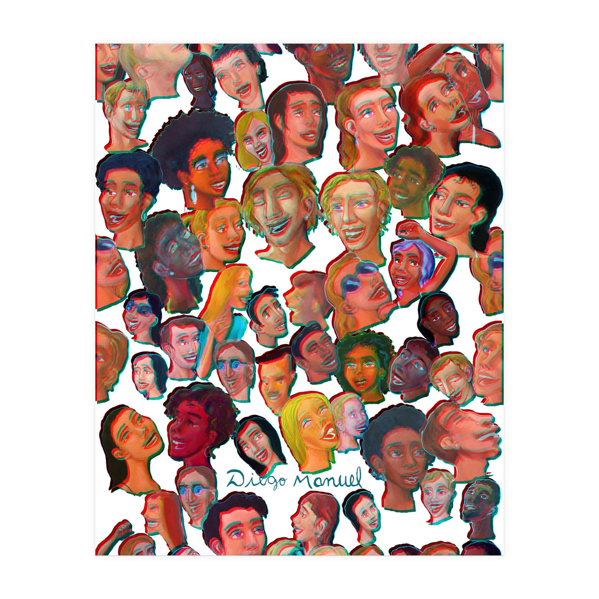 Rostros Alegres 3d (Print Only)