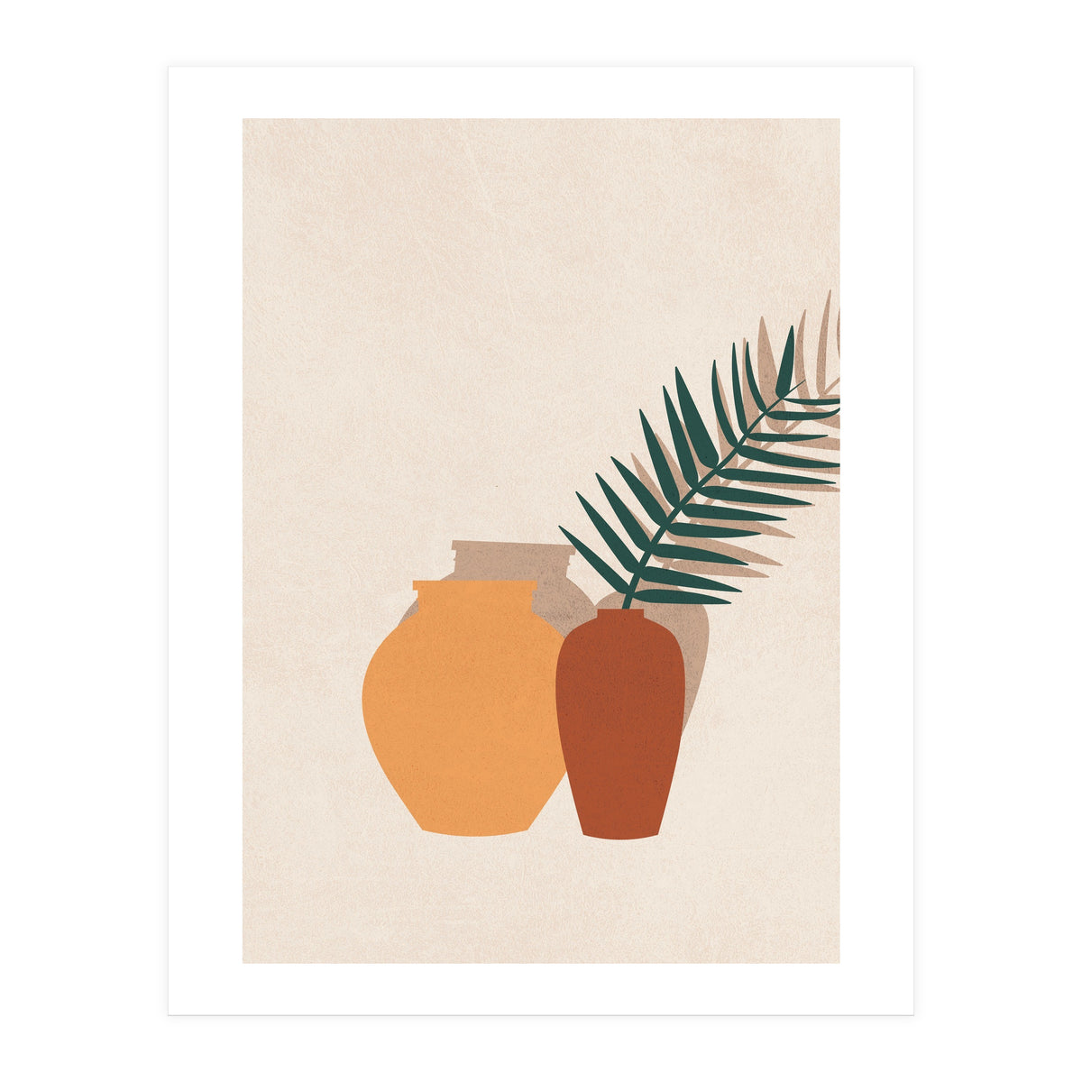 Tropical Palm Leaf Pottery Minimal Boho (Print Only)