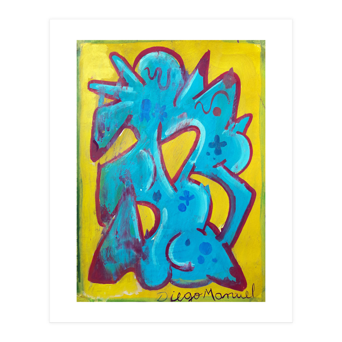 Forma Celeste Sobre Amarillo 4 (Print Only)