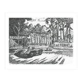 Jaguar C-Type Classic Le Mans Ink Drawing (Print Only) thumbnail