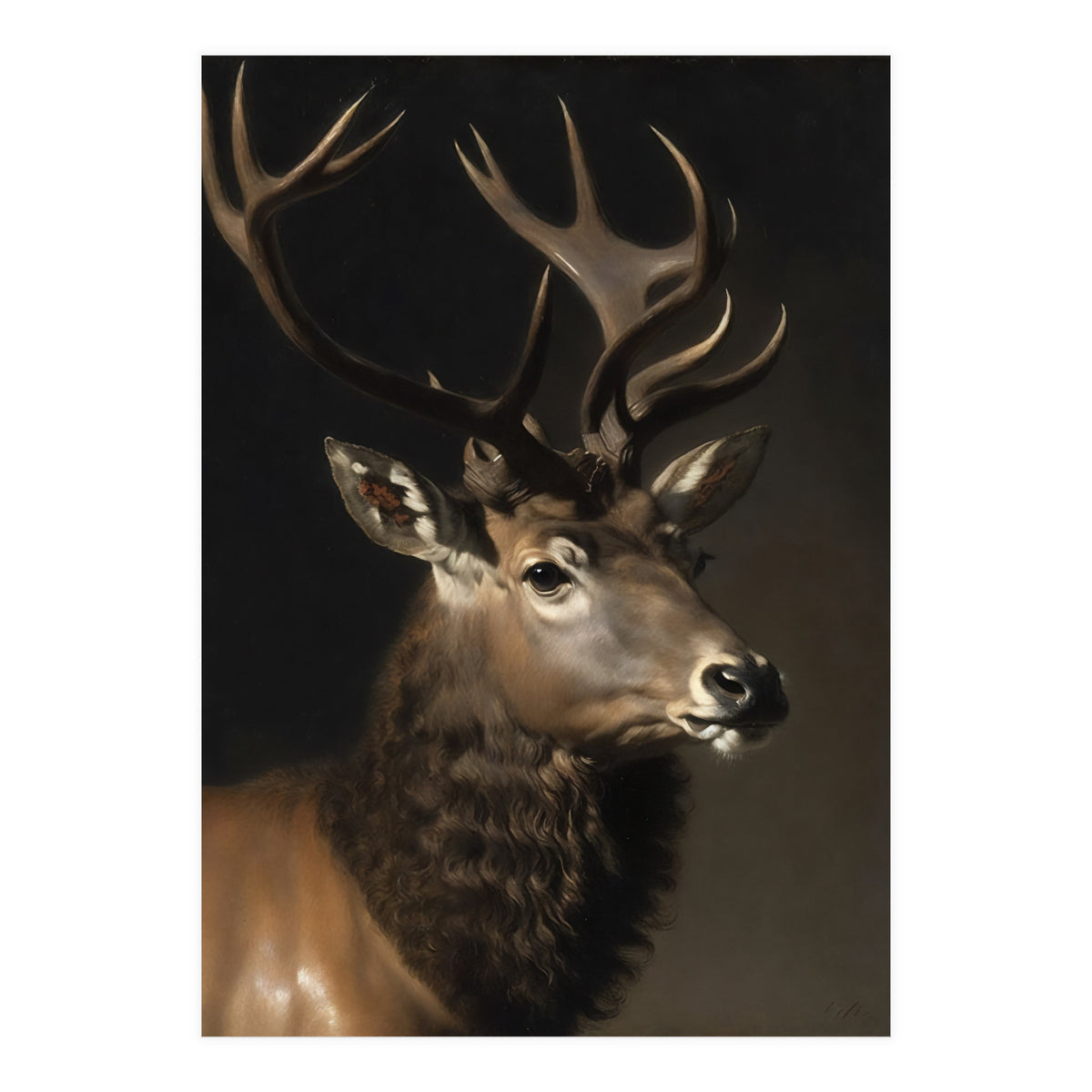 Stag Classical Oil Painting (Print Only)