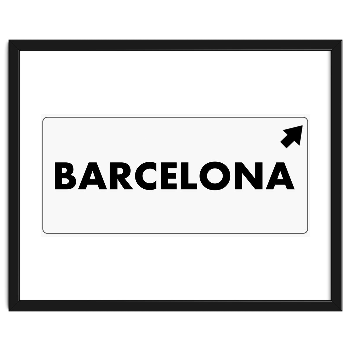 Let`s go to Barcelona, Spain! White road sign