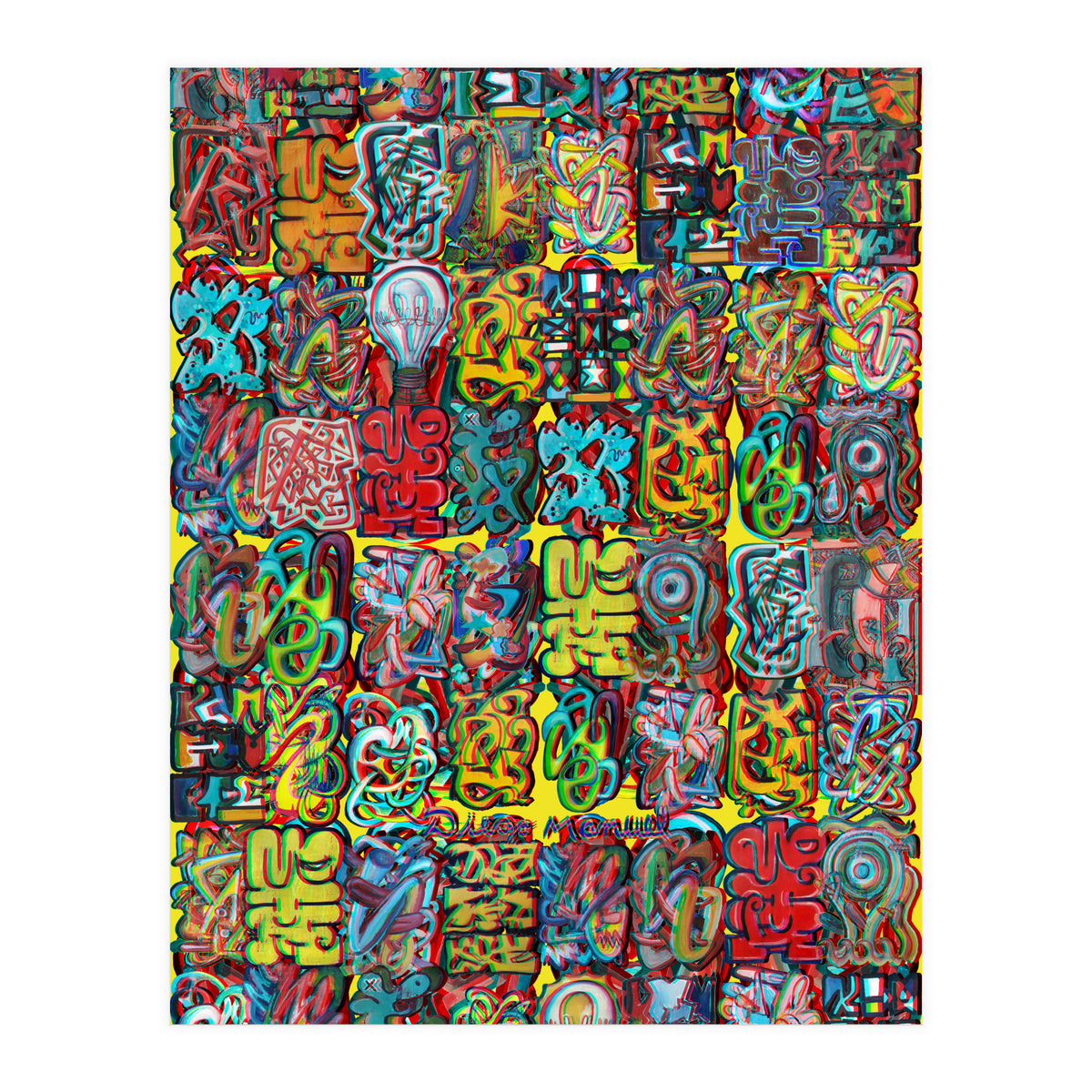 Formas 14 34 3d And Graffiti 7 (Print Only)