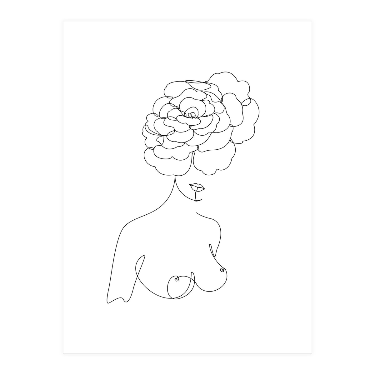 female flower line-b (Print Only)