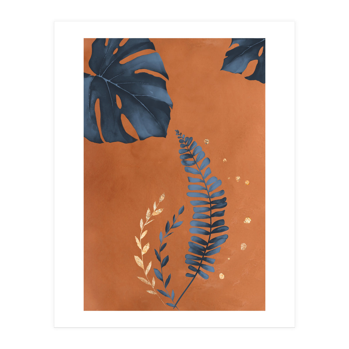 Monstera Leaf Terracotta (Print Only)