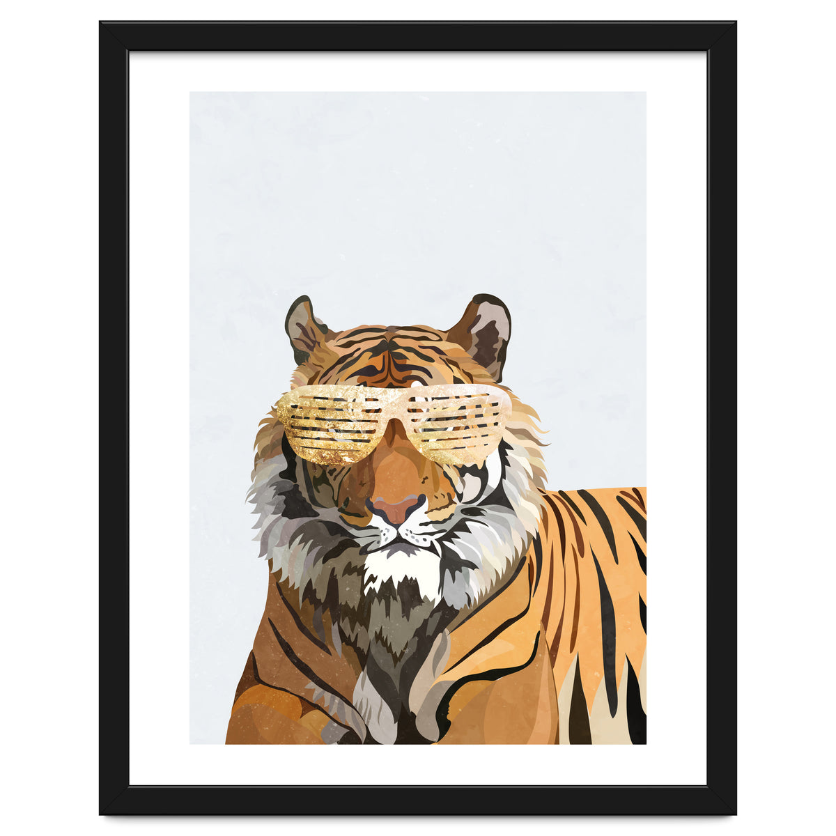 Hip Hop Tiger White Portrait
