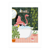 Flamingo Taking a Bubble Bath (Print Only) thumbnail