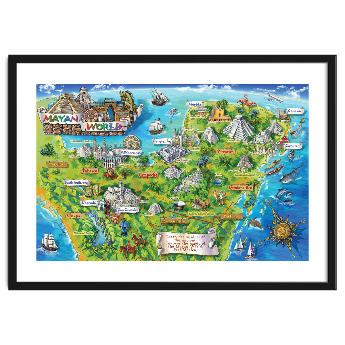 Yucatan Map Illustration