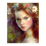 Dreamy kitschy Maiden with Flower Wreath (Print Only) thumbnail
