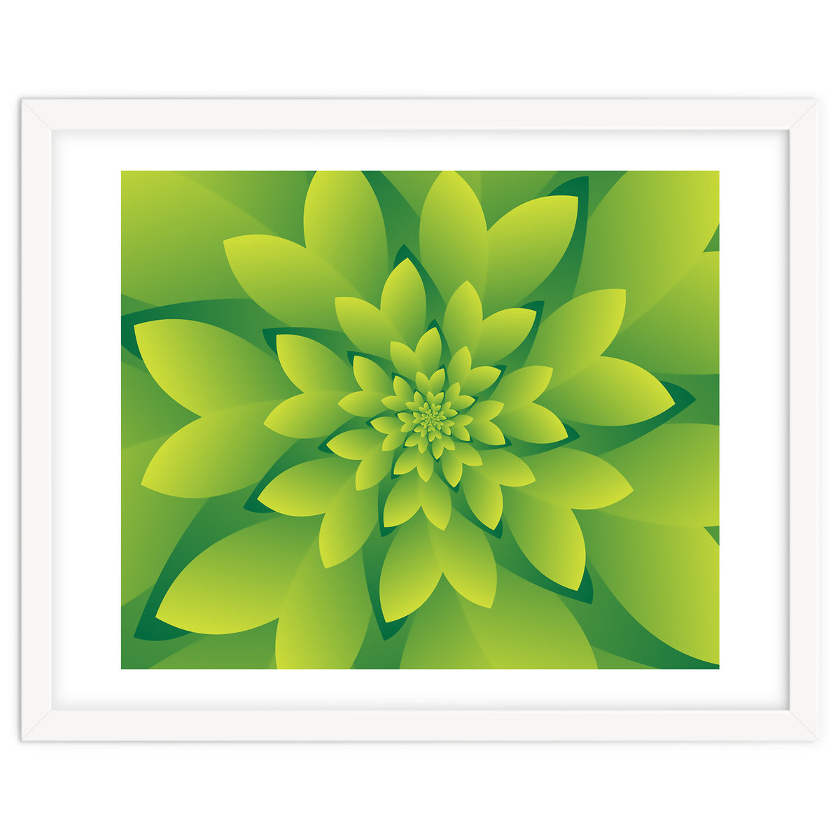 Abstract Green Floral Design 3D ART