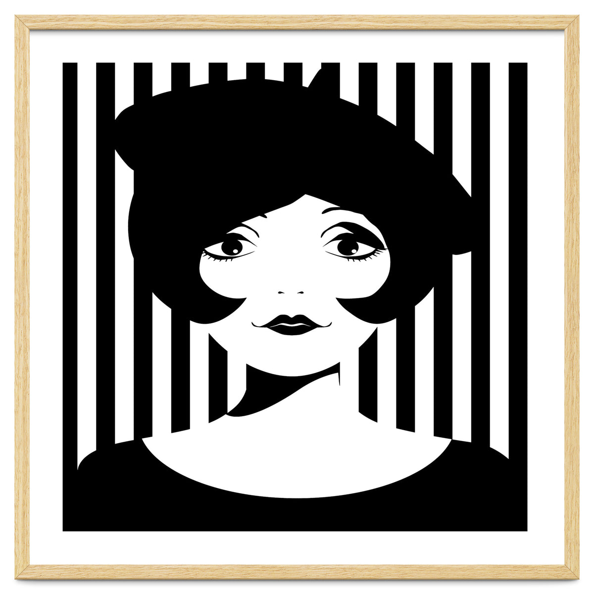 Retro 1960s Young Woman black and white