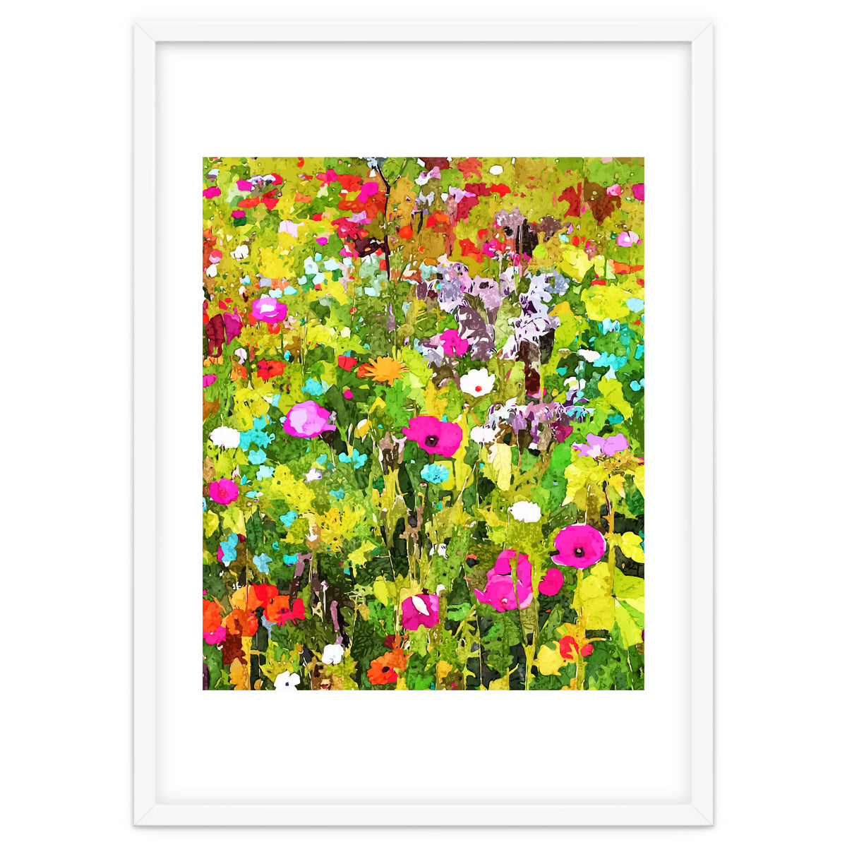 Meadow Flowers, Botanical Nature Landscape Painting