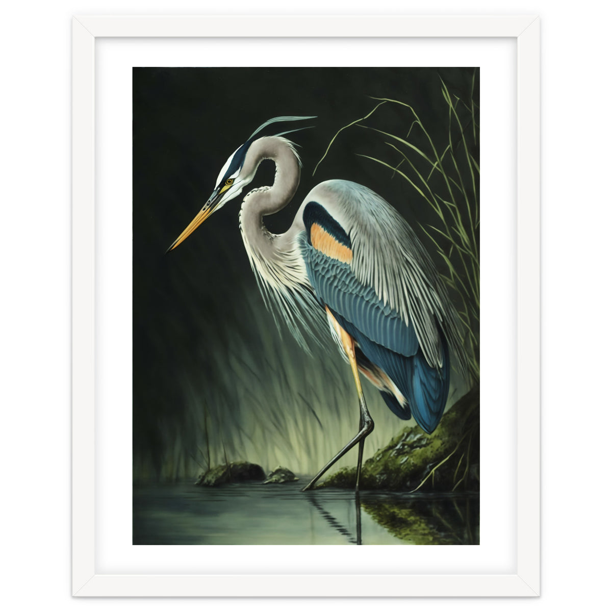 Heron Oil Painting