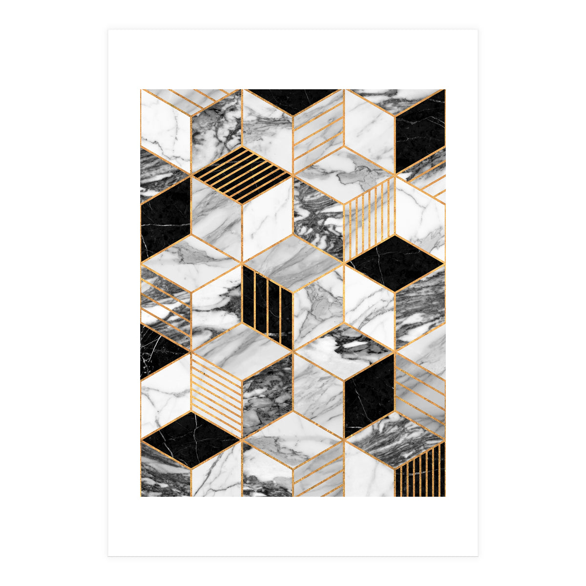 Marble Cubes 2 - Black and White (Print Only)