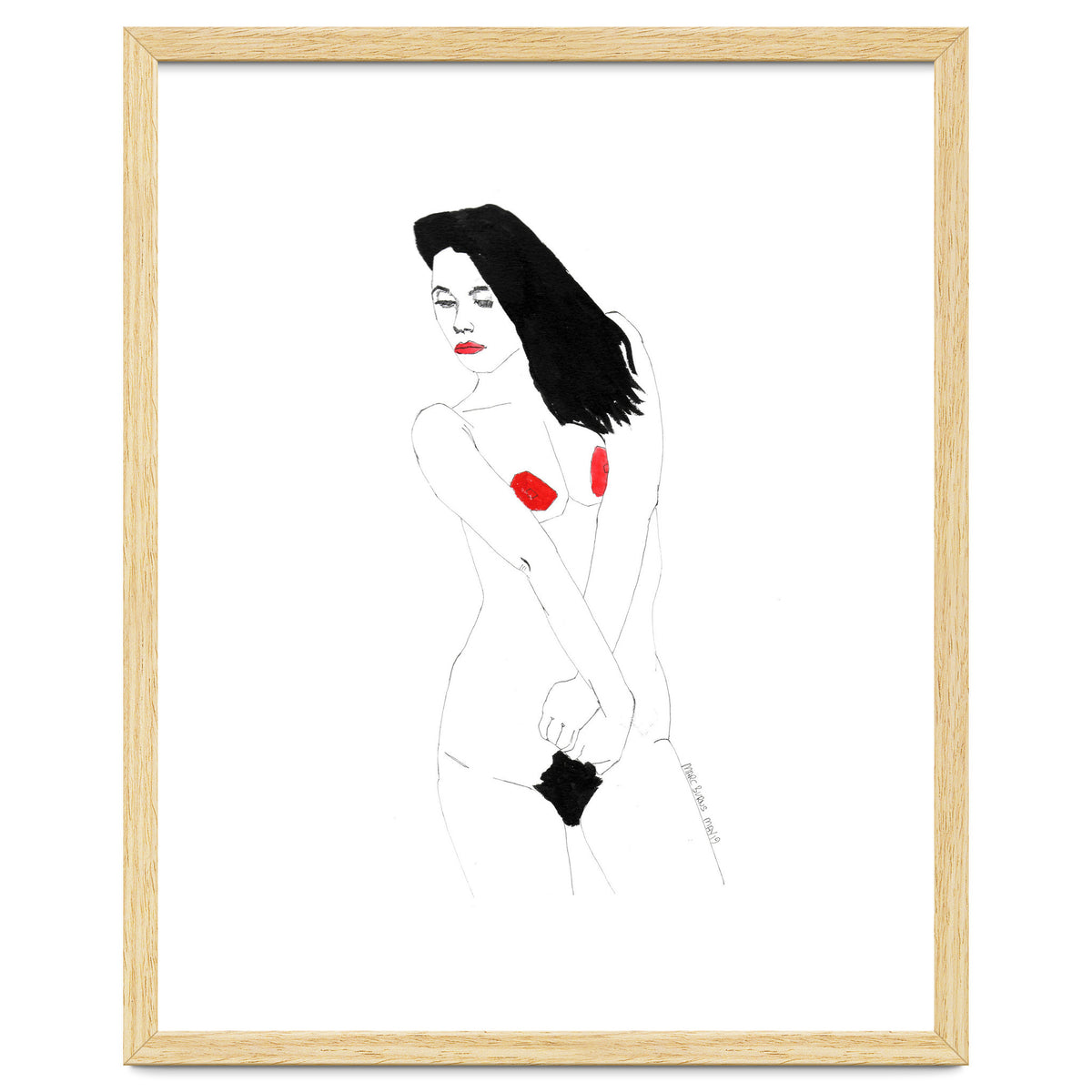 Untitled #19 - Nude in black and red