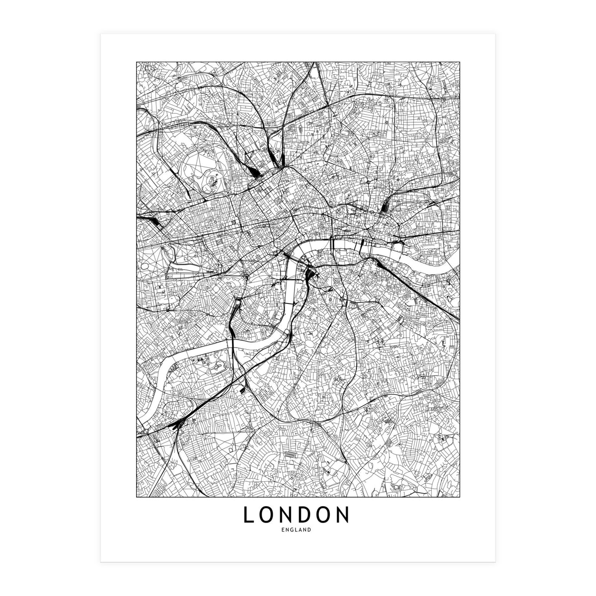 London White Map (Print Only)