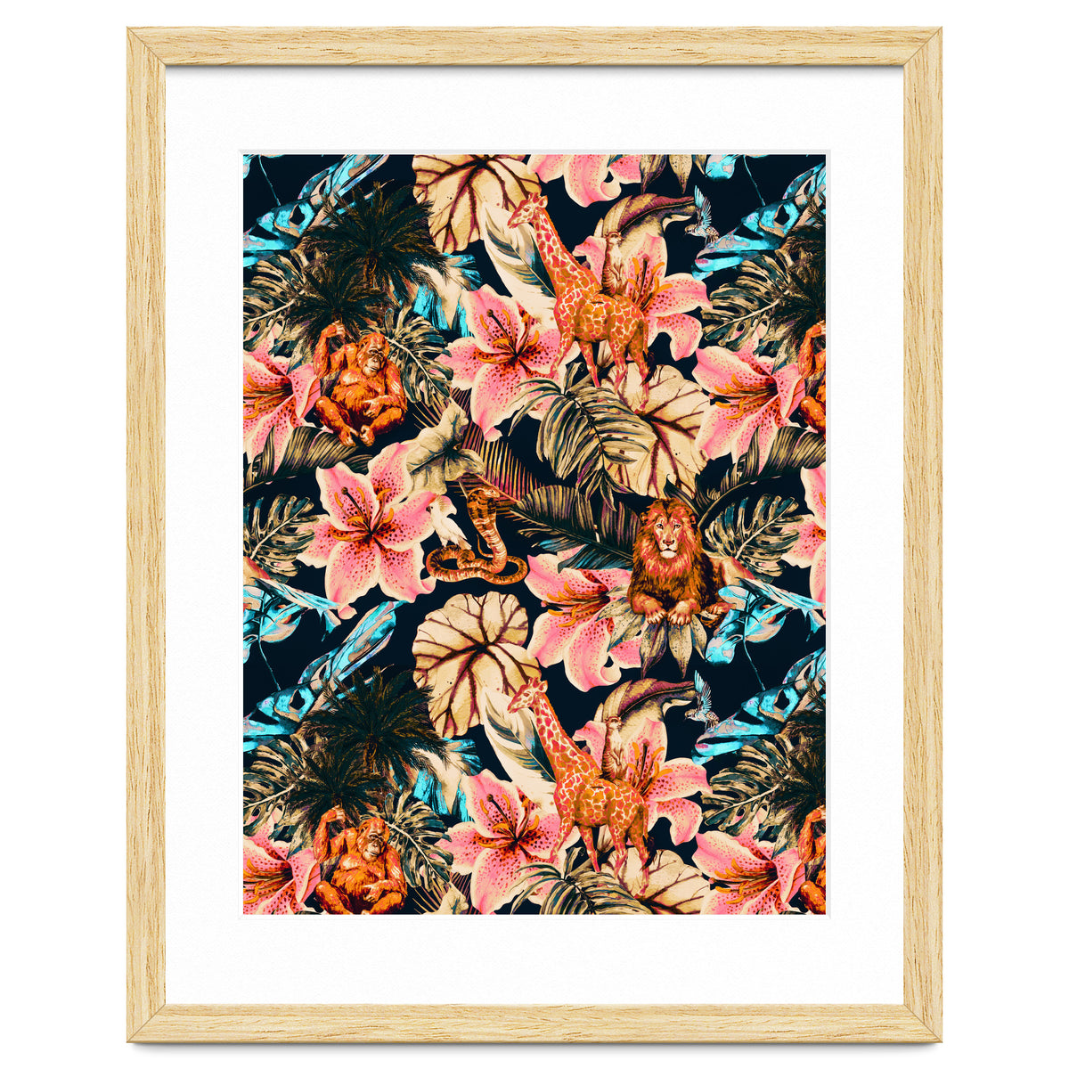 Wild animals in the dark of the jungle 02