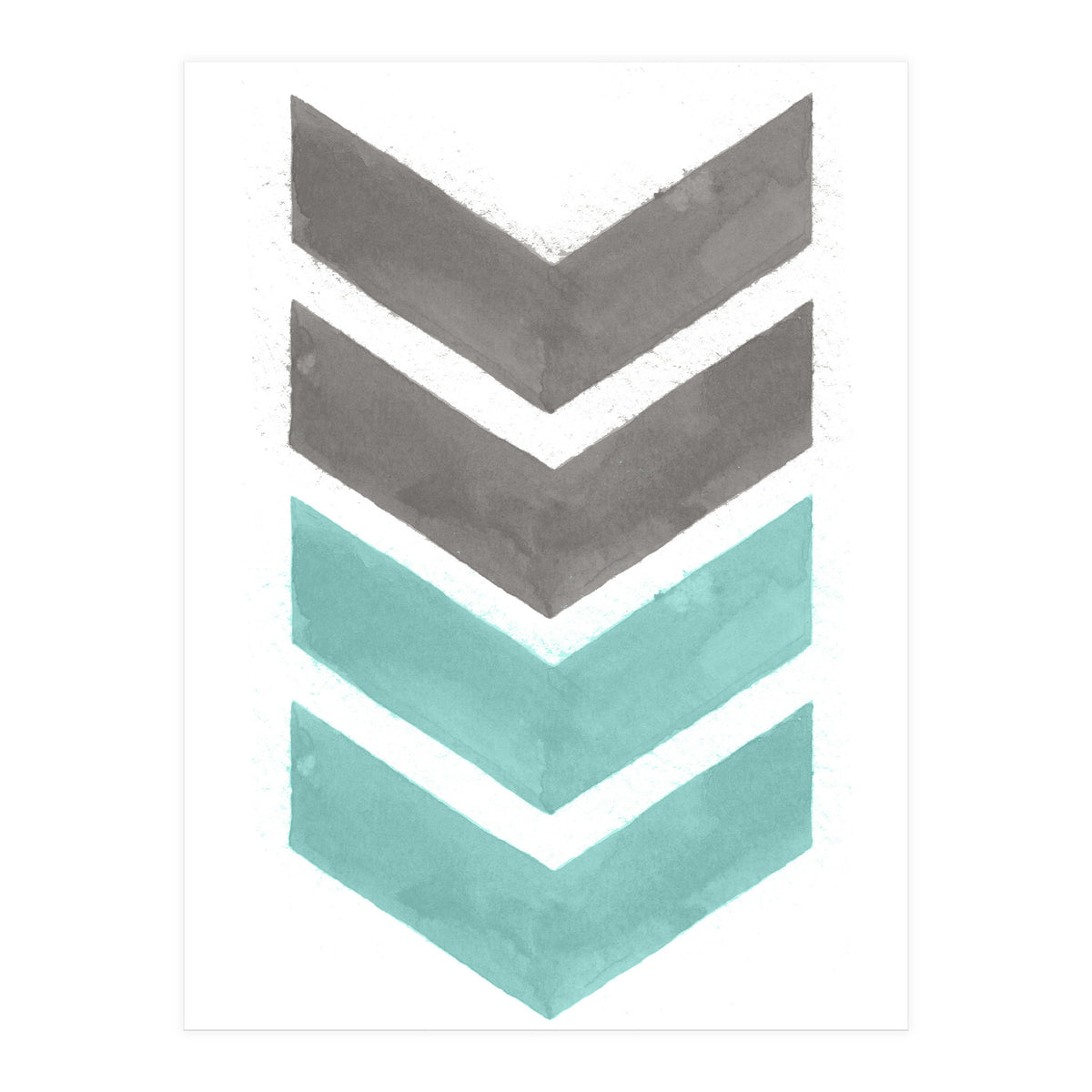 Mint Grey Chevron Print (Print Only)