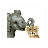 Best Friends, Elephant and Lion (Print Only) thumbnail